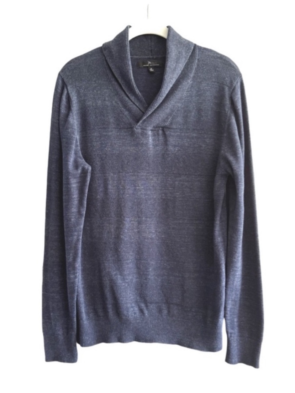Marc Anthony 100% Cotton Pullover Sweater Shawl Collar Blue Size M